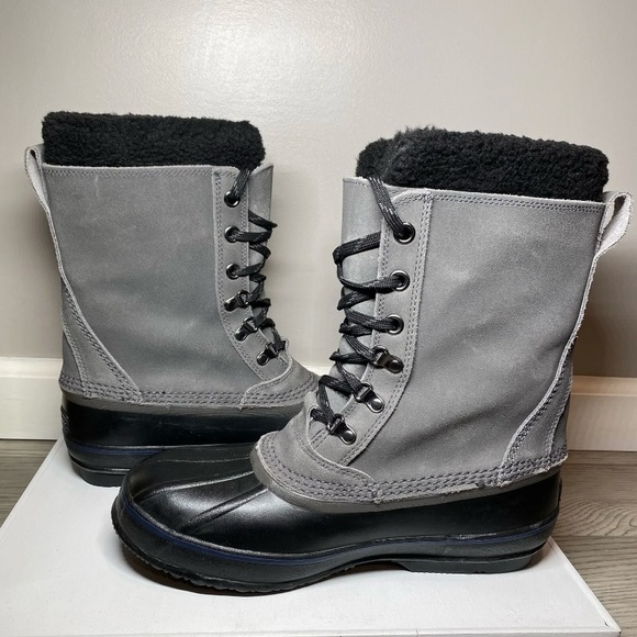 LL Bean Insulated Snow Boots Men’s 10 Gray/Black Sherpa Removable Lining, 284892 - Picture 8 of 10